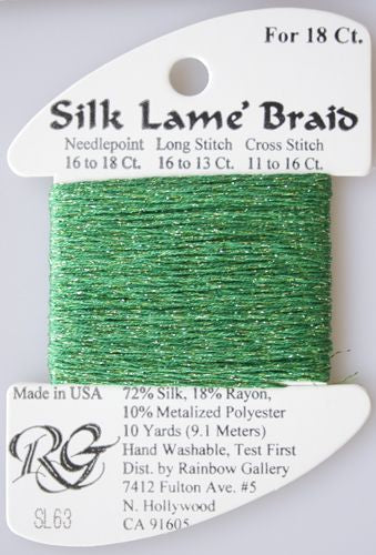 Silk Lame Braid 18 - SL63 Emerald