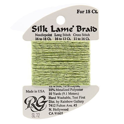 Silk Lame Braid 18 - SL72 Light Chartreuse