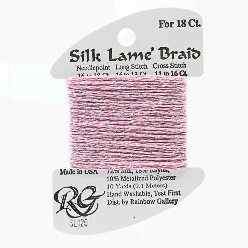 Silk Lame Braid 18 - SL120 Lite Raspberry