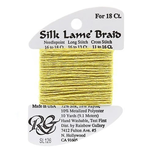 Silk Lame Braid 18 - SL126 Canary Yellow
