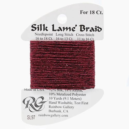 Silk Lame Braid 18 - SL97 Ruby Red