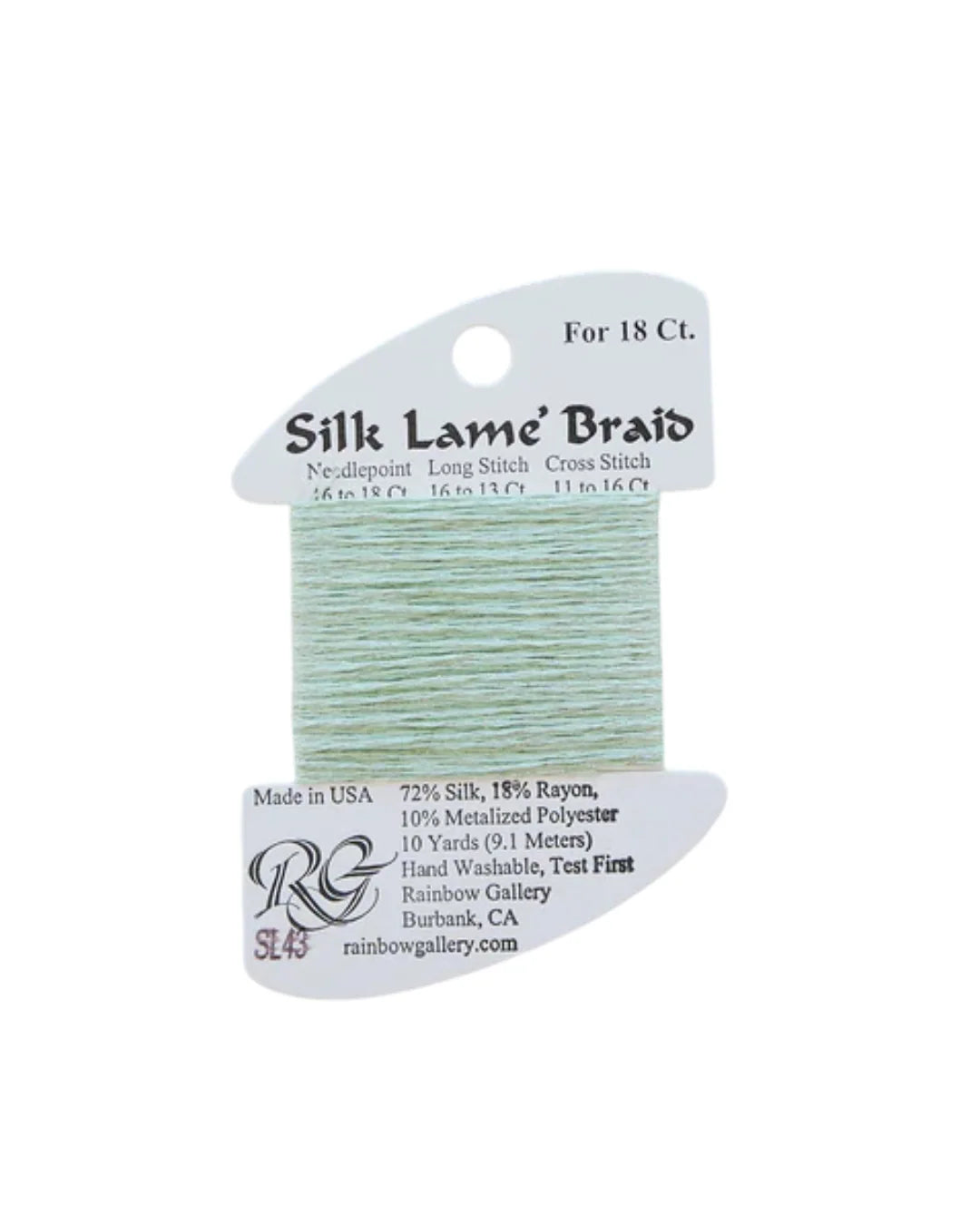 Silk Lame Braid 18 - SL43- LIGHT MINT