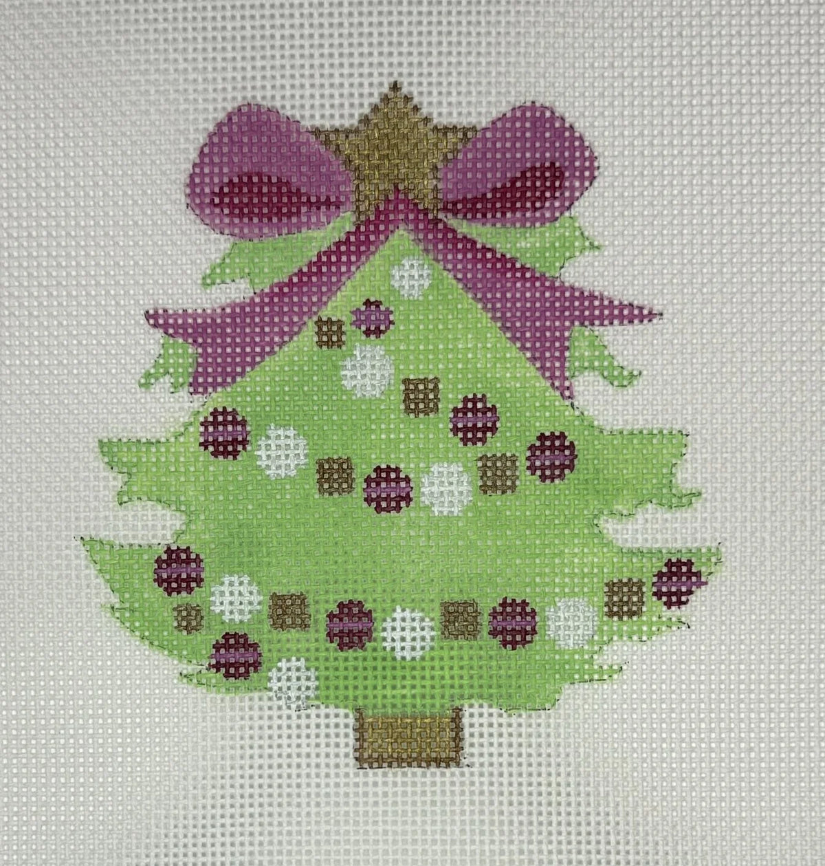 Tree with magenta bow