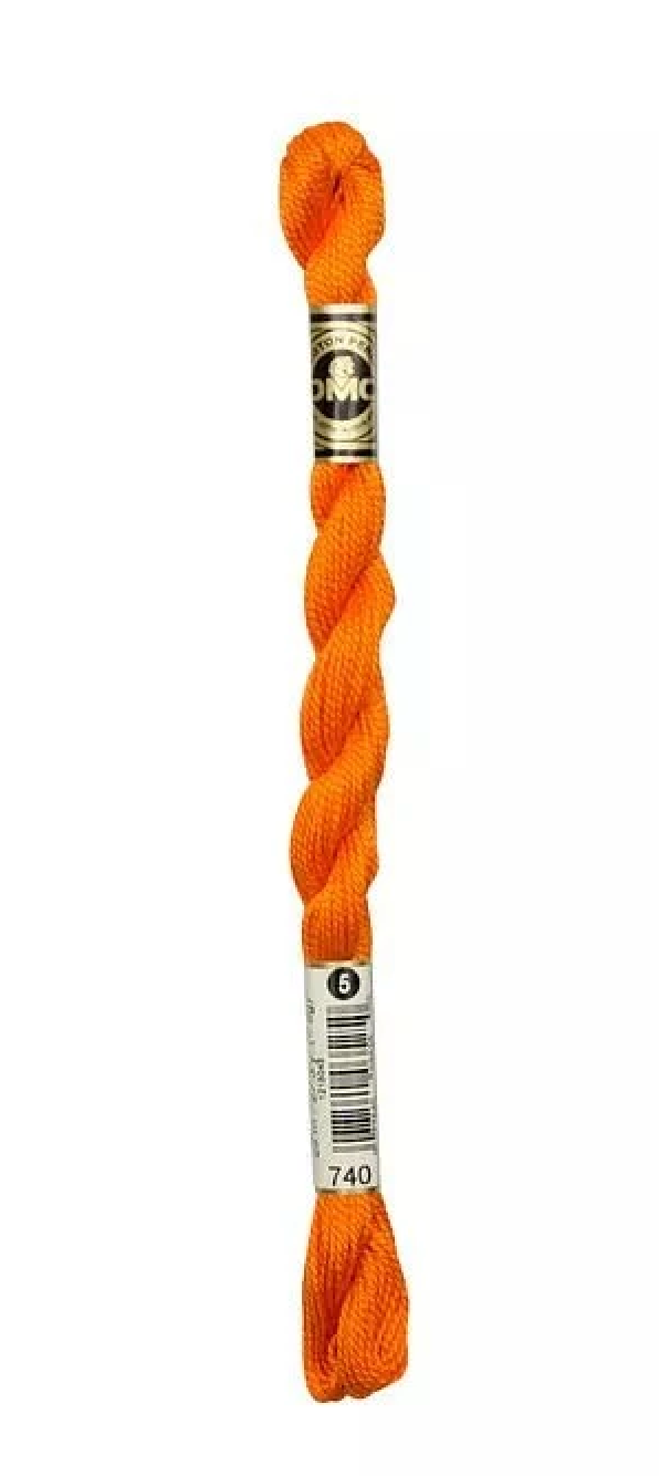Fleur de Paris Pearl Cotton 5 Orange Papaya 740