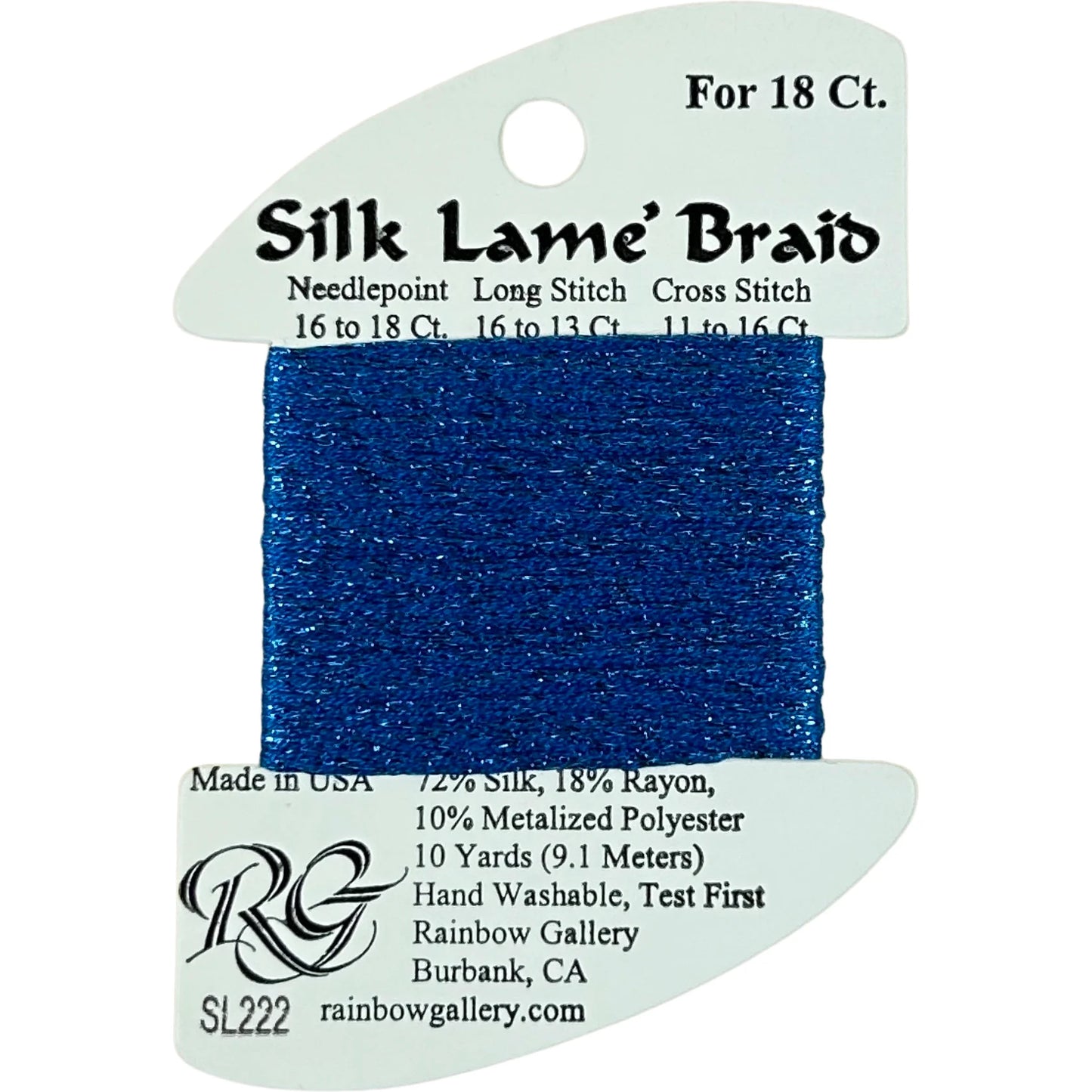 Silk Lame Braid 18 - SL222 Brilliant Blue