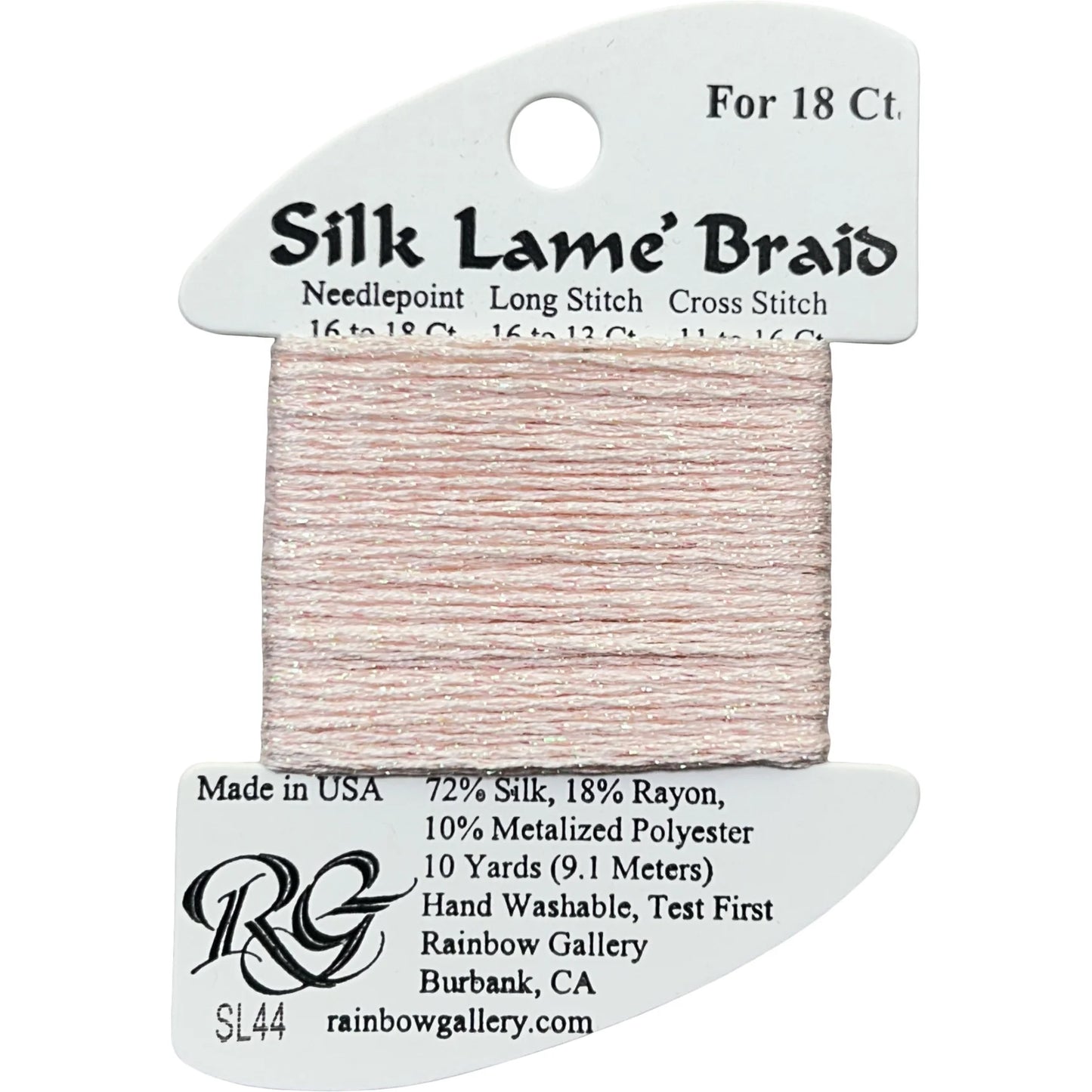 Silk Lame Braid 18 - SL44 Light Shell Pink