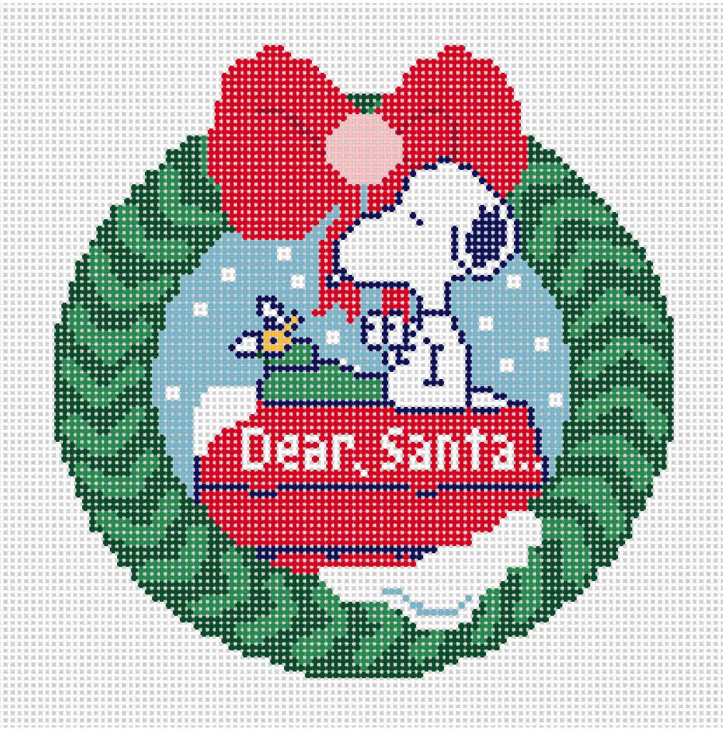 PEANUTS Christmas - "Dear Santa" Wreath Canvas