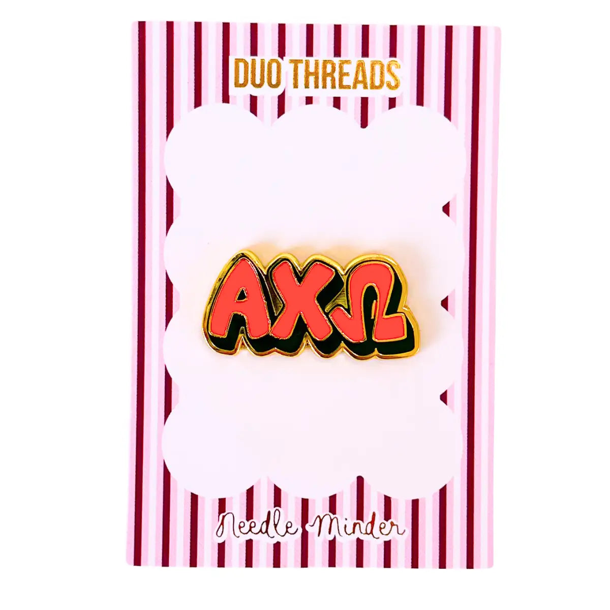 Sorority Bubble Letter Alpha CHI Omega Needle Minder
