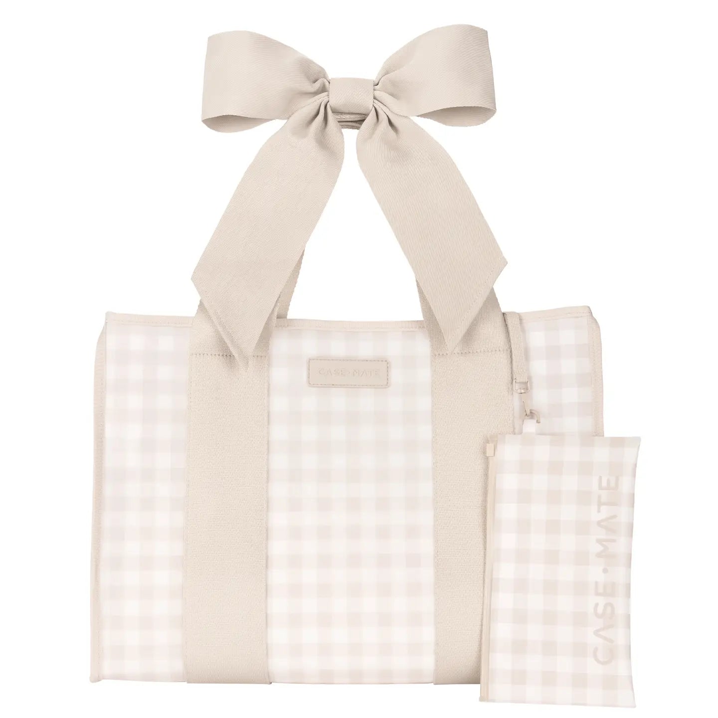 Case-Mate Latte Gingham Bow Jelly Tote Bag