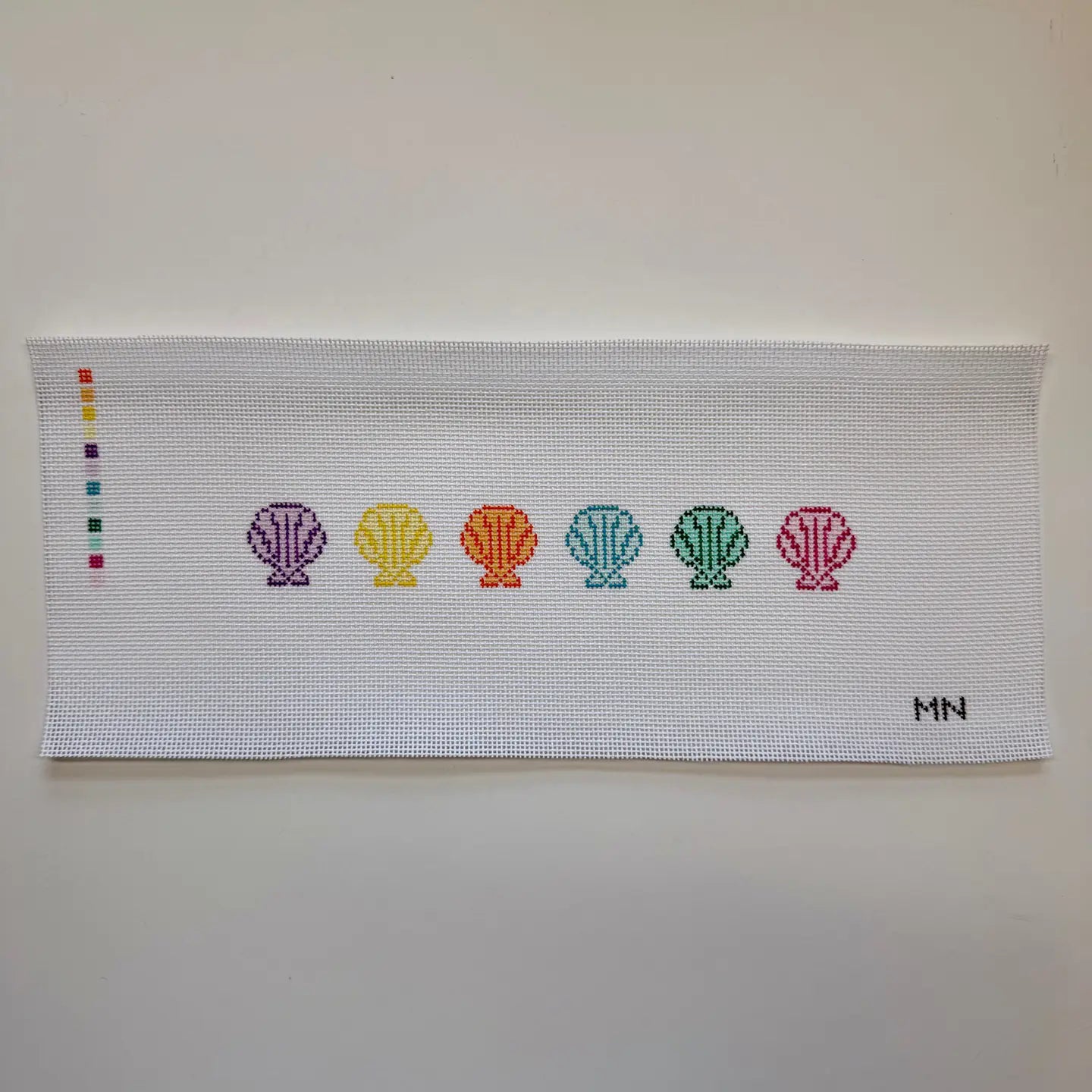 Rainbow Seashell Keychain Key Fob