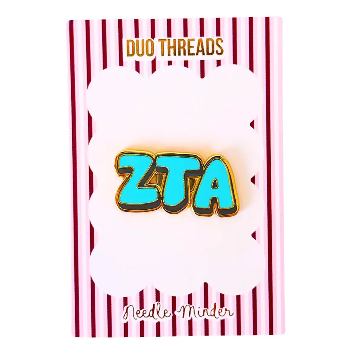 Sorority Bubble Letter Zeta TAU Aplha Needle Minder