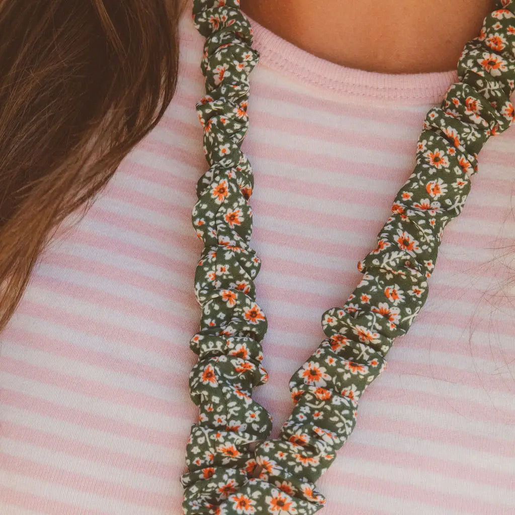 Green Floral Lanyard