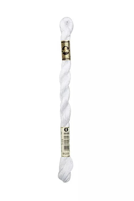 Fleur de Paris Pearl Cotton 5 Pearlescent White Light B5200