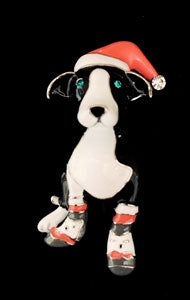 Dog With Christmas Hat Needle Minder