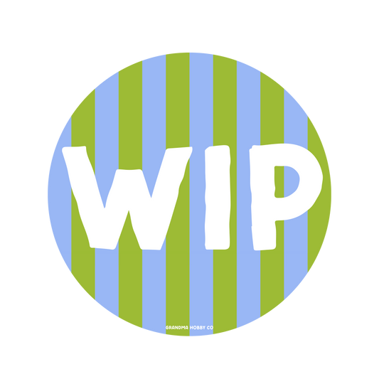 WIP Stripe Needlepoint Sticker | blue stripe | lns gift