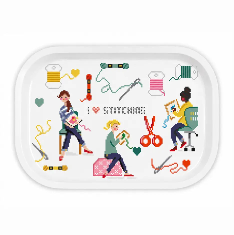 I Love Stitching Metal Catchall Tray