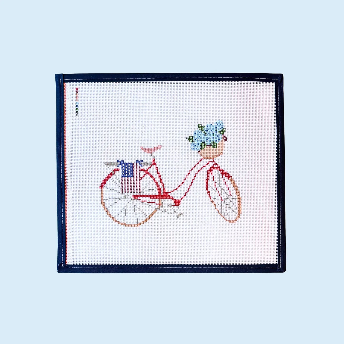 American Flag Bike With Hydrangea Basket