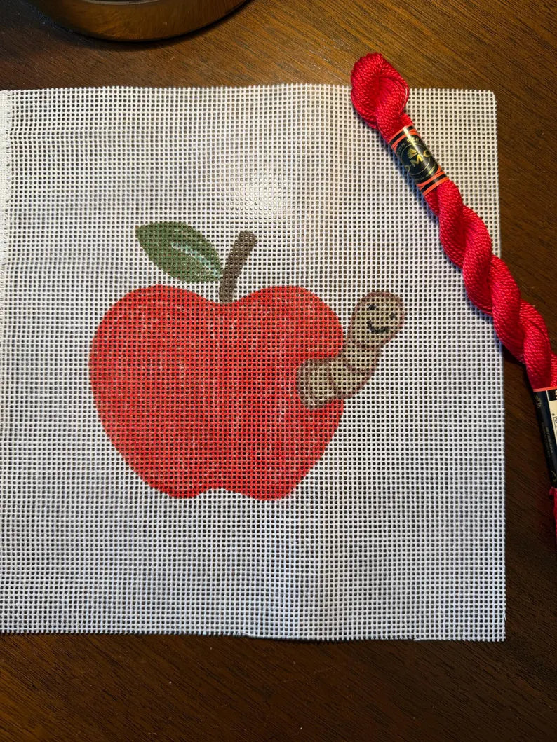 Teacher Apple Needlepoint Canvas