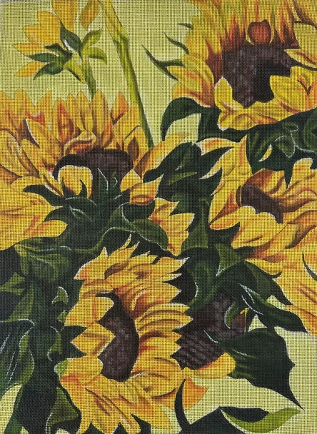 ME180 Sunflower Bouquet 12"x 16" 18 Mesh Madeleine Elizabeth